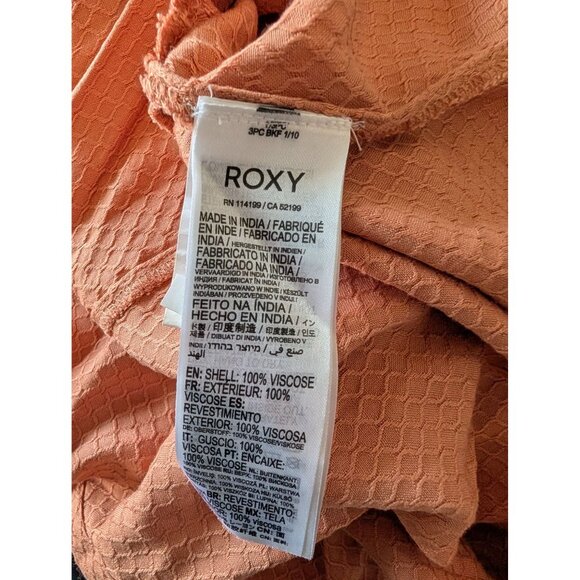 New Roxy Bright Light Sleeveless Textured Dress With Bow Detail & Smocked Back - - Picture 6 of 6